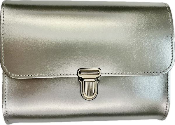 Leder Umhängetasche Roma silber
